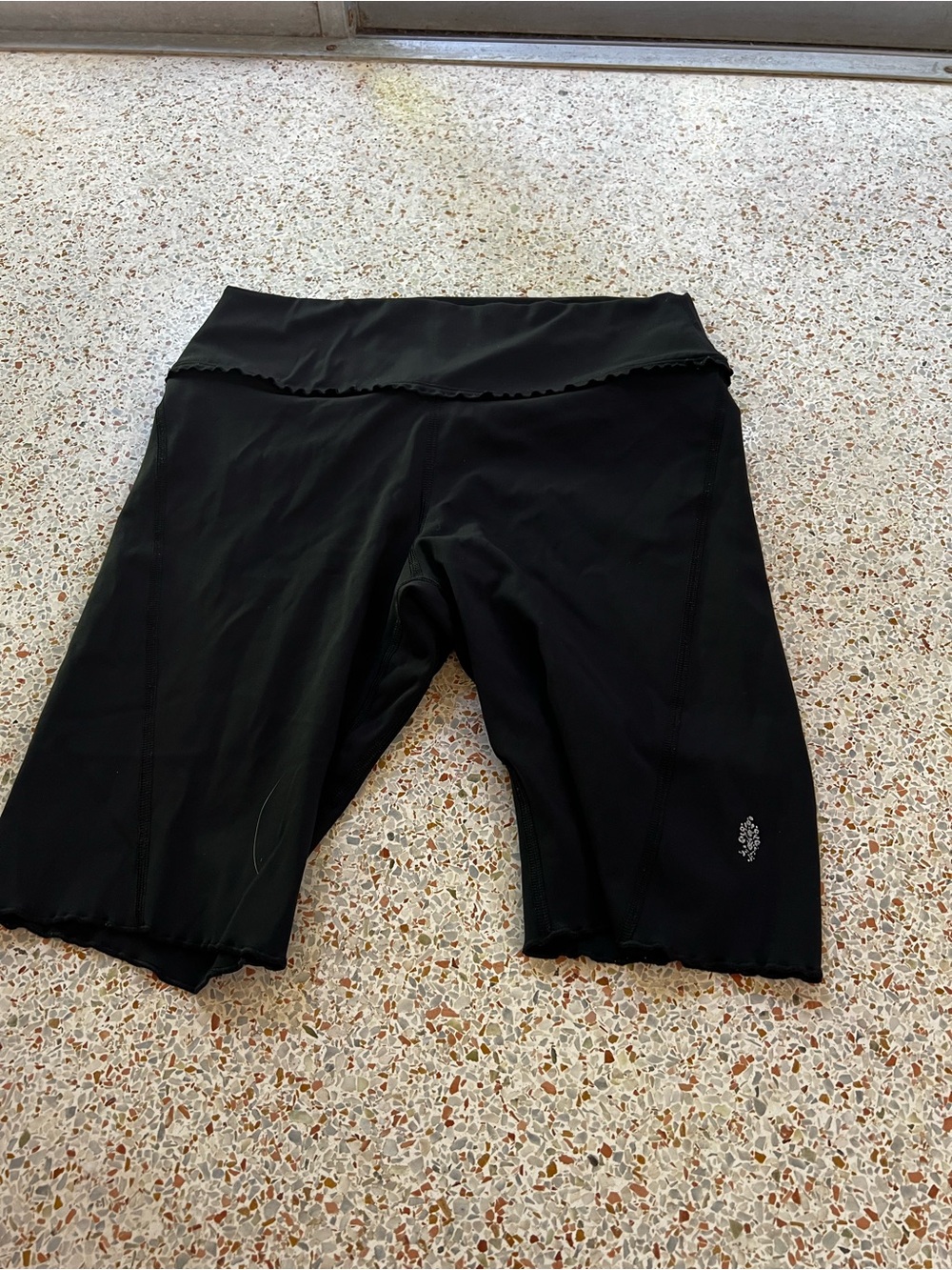 Free People Black High-Waist Bike Shorts